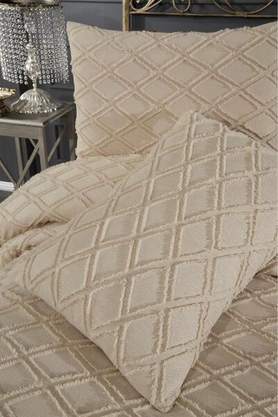 bursa çeyiz Baklava 3 Piece Double Pique Set Beige