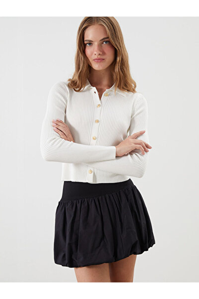 LC Waikiki Sparkling Choices from Shining Store |   Polo Neck Women's Knitwear Cardigan