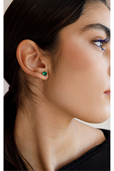 Farma Bijoux Xiius 6.2mm Medical Hoop Earrings Majestic Green Enriched with Swarovski® Crystals