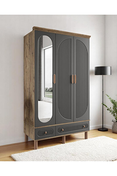 miracool Milen 3 Kapılı Dolap / %100 MDF / Ücretsiz Kurulum