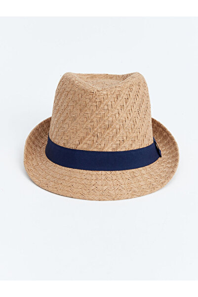 LC Waikiki Beige Straw Men's Fedora Hat