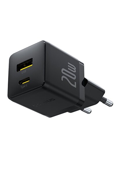 Baseus Charger EU 20W, USB, Type-C - Palm (P10111608113-00) - Cluster Black