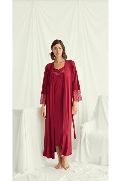 NightLove Monamise Dantelli Sabahlık Takımı 18520