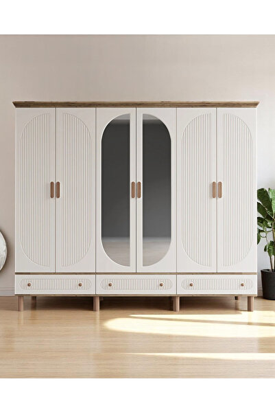 miracool Milen 6 Kapılı Dolap / %100 MDF / Ücretsiz Kurulum