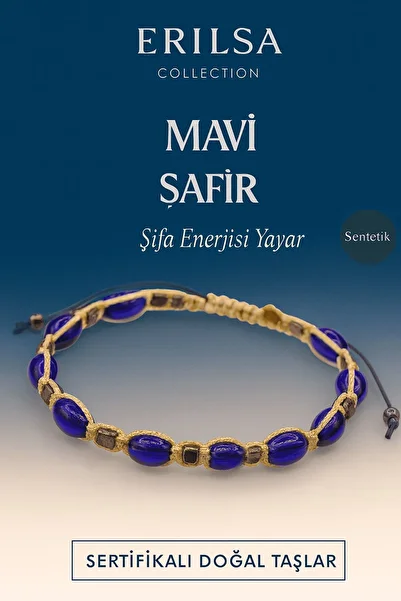 Erilsa Synthetic Certified Blue Sapphire Gemstone Bracelet – Handmade Custom Jewelry That Emits Healing Energy