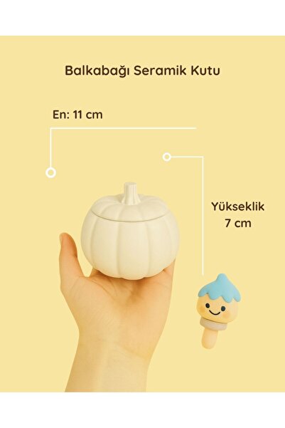 colorbuddie Balkabağı Seramik Kutu – Boyamaya Hazır El Yapımı Dekoratif Obje