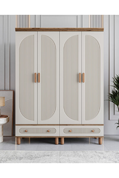 Genel Markalar Milen 4 Kapılı Dolap / %100 MDF / Ücretsiz Kurulum