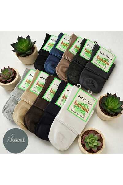 urzsmell Bamboo Men's Half Socks Plain Socks Seamless Pack of 6 Premium Black