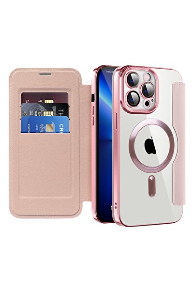 Techsuit Husă pentru iPhone 13 Pro - SmartMag Book Case - Roz