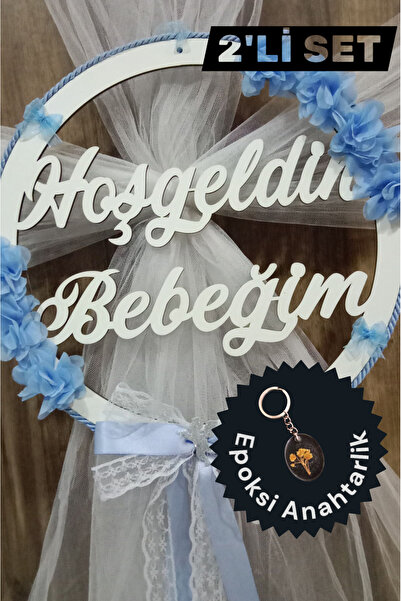 selmahobi Ahşap Hoşgeldin Bebeğim Kapı Süsü 2'li Set