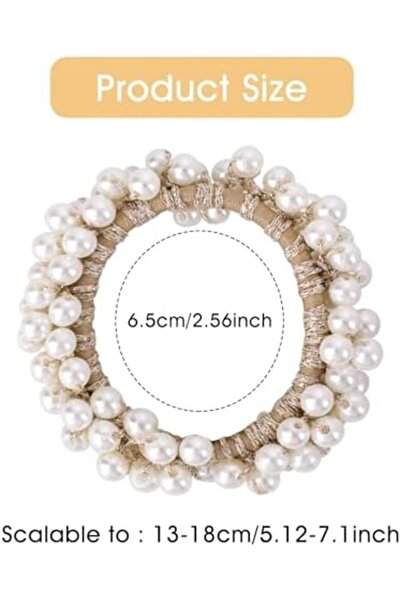 Generic 8 Pack Pearl Hair Ties, Stretchy Bling Glitter Sparkly Hair Ties Scrunchies Beaded Hair Elast
