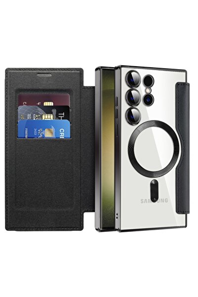 Techsuit Husă pentru Samsung Galaxy S23 Ultra - SmartMag Book Case - Negru