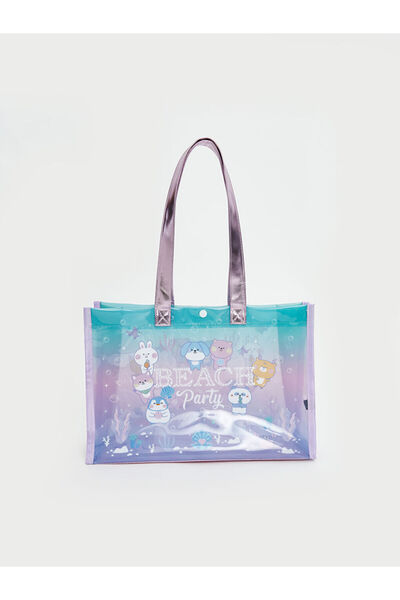 LC Waikiki منتجات فريزن ستور الفريدة من نوعها I حقيبة شاطئ مطبوعة للفتيات