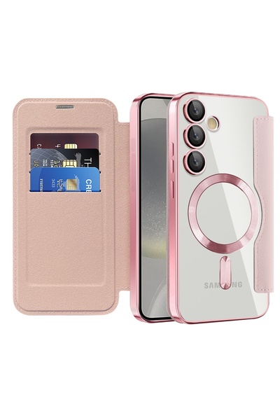 Techsuit Husă pentru Samsung Galaxy S24 Plus - SmartMag Book Case - Roz