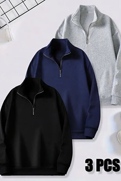 Elvino 3 قطع سترة شتوية سميكة بقلنسوة نصف سحاب 3 خيوط للنساء/الرجال للجنسين