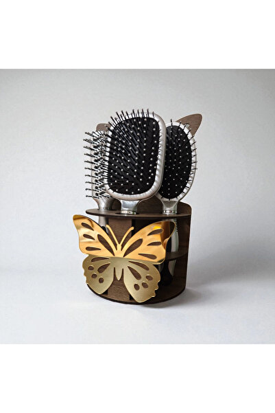 DAKKA KADİMA مجموعة من 3 فرشاة شعر مع حامل باللون الرمادي