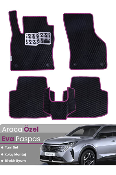 stiloto مجموعة كاملة من سجادة EVA المتوافقة مع بيجو 3008 Hybrid (2024-2025) -...