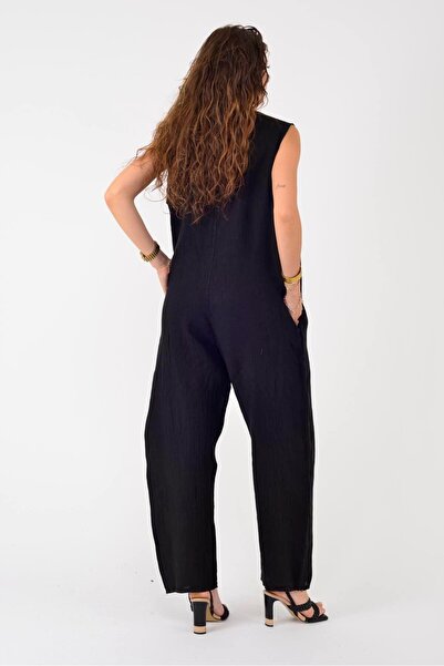 ZTO Women's Special Design Flooded Linen Jumpsuit