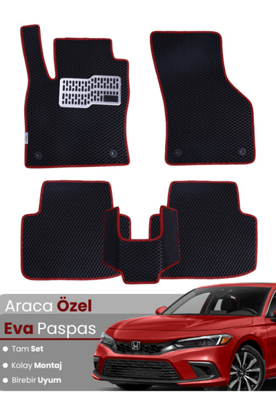 stiloto مجموعة كاملة من سجادة EVA المتوافقة مع Honda Civic FE (2022-2025) - م...