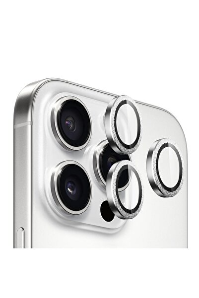 BLUEO Folie pentru iPhone 16 Pro / iPhone 16 Pro Max - Sticlă Diamond Lens - Silver Diamond