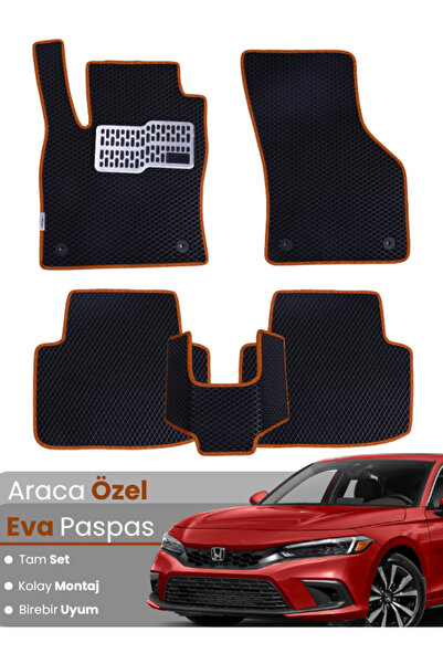 stiloto مجموعة كاملة من سجادة EVA المتوافقة مع Honda Civic FE (2022-2025) - م...