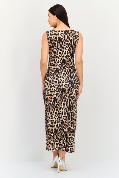 Bebe Women Animal Print Maxi Dress, Multicolor