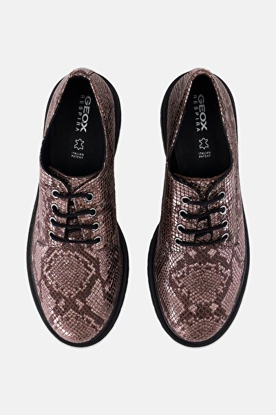 Geox Women Snake Skin Lace Up Casual Shoes, Multicolor