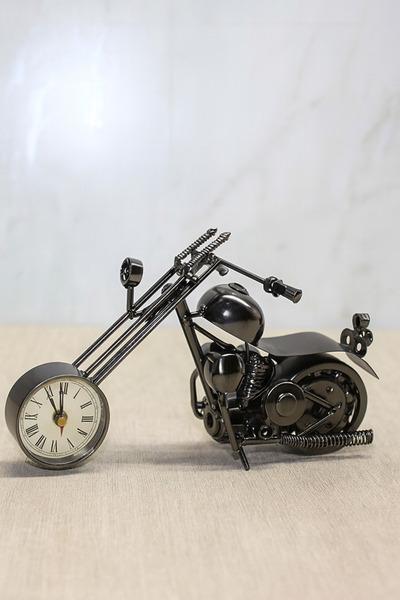 Mersi SHOP Metal Chopper Motosiklet Tasarımlı Masa Saati – Saatli Dekoratif M...