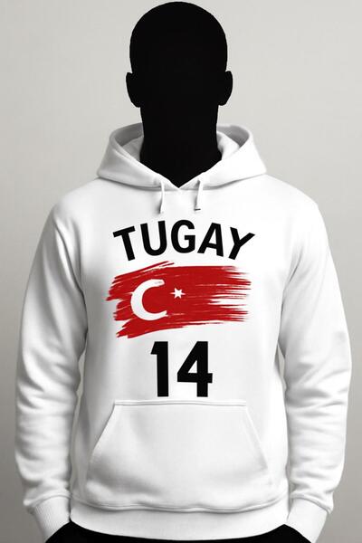 CLASSY.MODA Tugay Kerimoğlu No. 14 Turkey National Team Legend Football Player Hooded Sweatshirt Hoodie