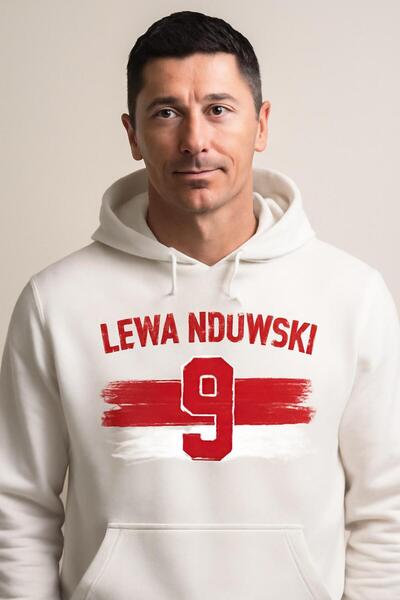 CLASSY.MODA Lewandowski 9 Hooded Sweatshirt – Poland Flag Design