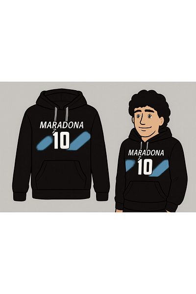 CLASSY.MODA Maradona Number 10 Hooded Unisex Sweatshirt Hoodie – Argentina Football Legend Design
