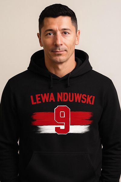 CLASSY.MODA Lewandowski 9 Hooded Sweatshirt – Poland Flag Design