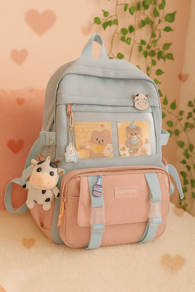 Fillikutum My Melody School Bag Multi-Compartment, Lightweight and Durable Kawaii Backpack