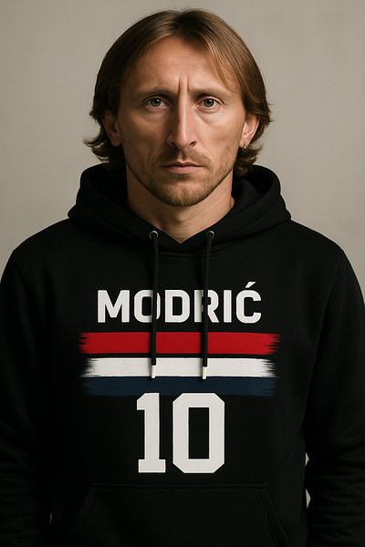 CLASSY.MODA Modrić 10 Hooded Sweatshirt – Croatia Flag Design – 3 Thread Fabric Kangaroo Pocket Unisex