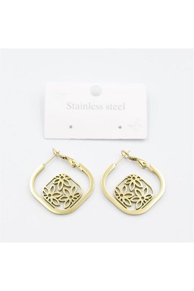 SepetBudur Flower Earrings - Gold