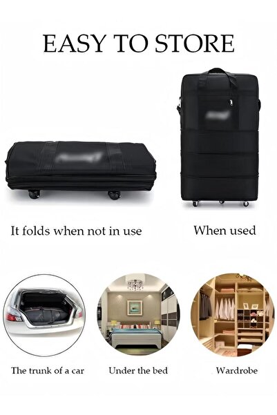 Generic Expandable Foldable Duffel Bag Suitcase Rolling Travel Luggage Bag Lightweight Suitcase 80cm