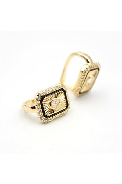 SepetBudur Drop Jewelled Earrings - White