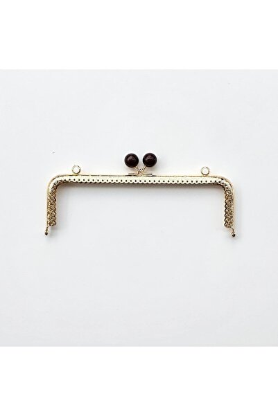 yumakça Köşeli Yanık Kahve İnci Boncuklu İşleme Baskılı Askılıklı Çanta ve Cü...