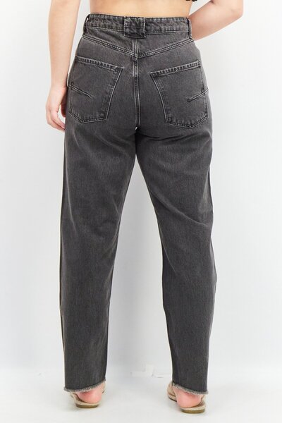 Esprit Women Dad Fit Wash Non Stretchable Jeans, Black