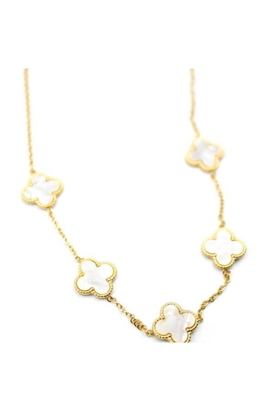 SepetBudur Vc Clover Necklace - White