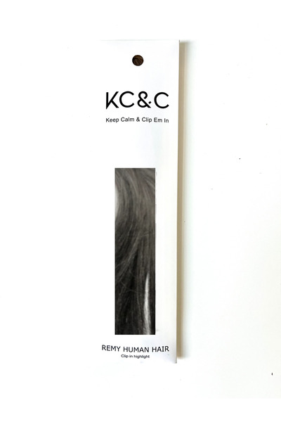keep calm Black to Grey Ombre Hair Straight Single Highlight