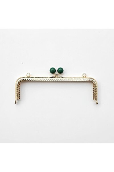 yumakça Köşeli Zümrüt Yeşil İnci Boncuklu İşleme Baskılı Askılıklı Çanta ve C...