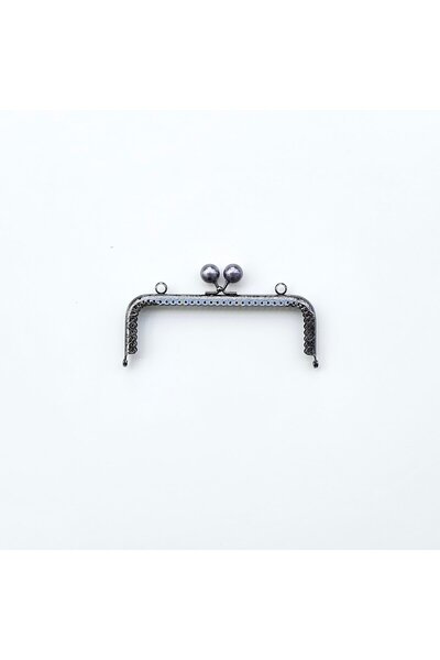 yumakça Köşeli Gri Boncuklu İşleme Baskılı Askılıklı Çanta ve Cüzdan Bursu - ...