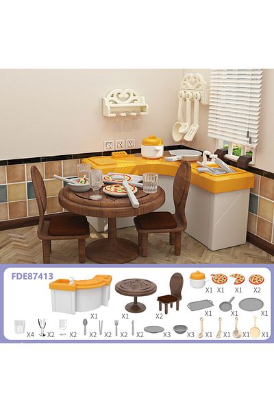 Choice4 FDE87413 Original Toys Miniature Items Furniture Family Toys Dollhouse LivingRoom Bathroom Kitchen S