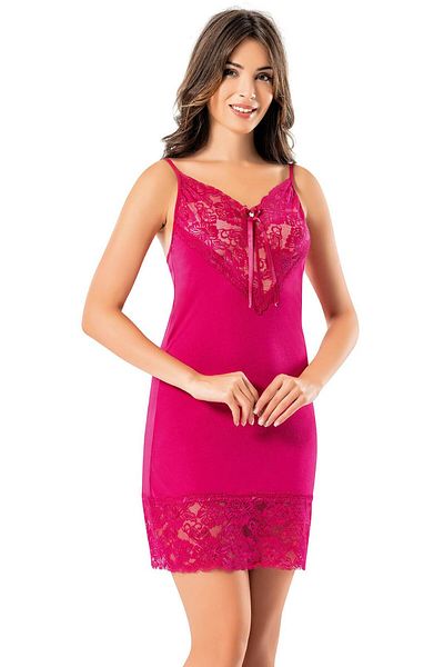 Bonnie Clyde Women's Lace Bow Bikini Cherry Nightgown Set - Light Red - Bcp1.Koytai62S98-Vis