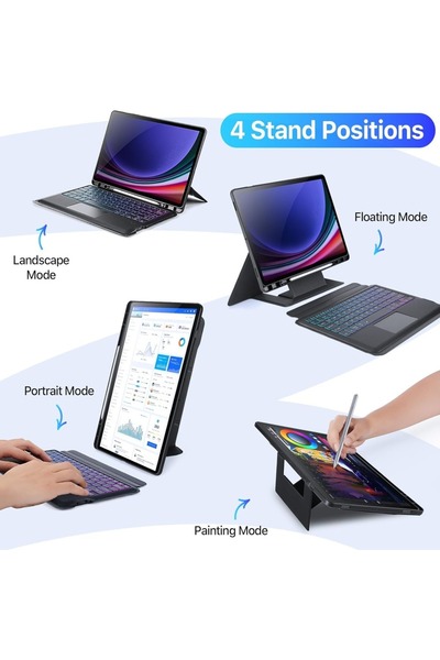 Samsung Galaxy Tab S9 Magic Keyboard Wireless Case with Trackpad, Stand & Backlit Keys