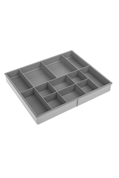 NO BRAND Organizator extensibil pentru sertare, plastic, 30,5x25,5x3,8 cm, gri