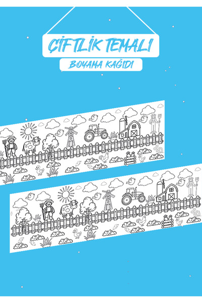 Natureplaydesign çiftlik yaşamı temalı dev 2 metre boyama kağıdı tatil aktivi...