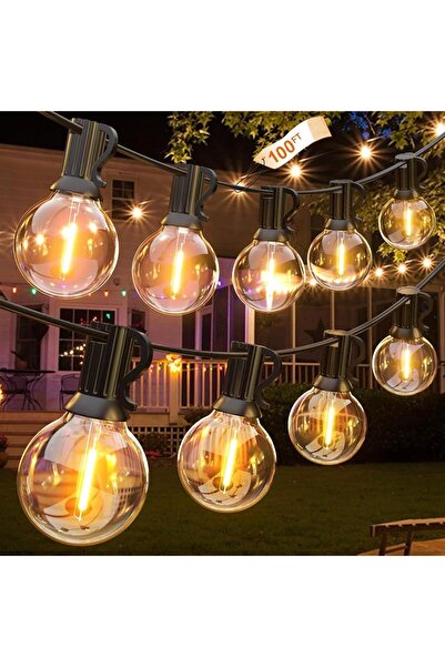 NECOMI أضواء فيستون الخارجية، 30 متر، 50 لمبة + 2 لمبة احتياطية، مصابيح LED خ...