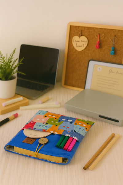 PUDUBAG Çocuklar ve Yetişkinler Için Rengarenk Desenli Kitap Kılıfı